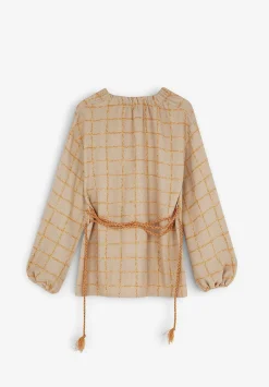 Blazer Cuadros Detalle Cordon-Scalpers Discount
