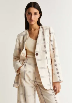 Blazer Cuadros Escote Pico-Scalpers Online