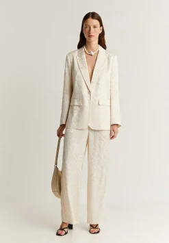 Blazer Jacquard Detalle Tira Trenzada-Scalpers Cheap