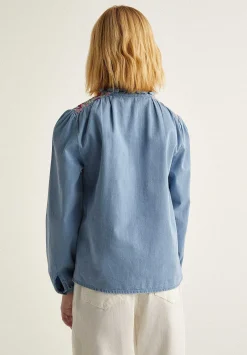 Blusa Denim Bordada Contraste-Scalpers Best Sale