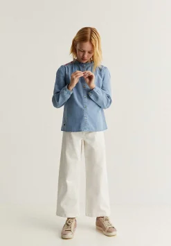 Blusa Denim Bordada Contraste-Scalpers Best Sale