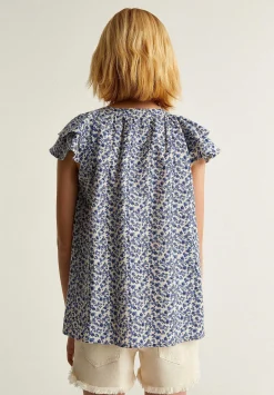 Blusa Flores Volantes Hombro-Scalpers Best Sale