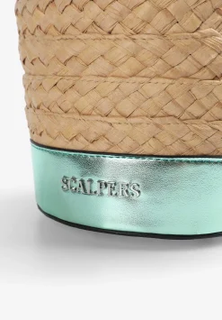 Bolso Cubo Rafia Detalle Metalizado-Scalpers Outlet