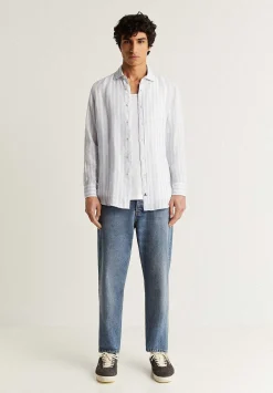 Camisa Lino Rayas-Scalpers Sale