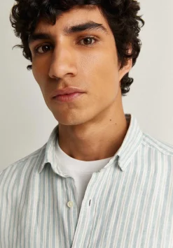Camisa Premium Lino Rayas Slim-Scalpers Best Sale