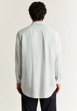 Camisa Premium Lino Rayas Slim-Scalpers Best Sale