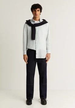 Camisa Premium Lino Rayas Slim-Scalpers Best Sale