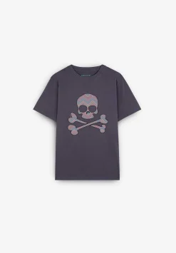 Camiseta Calavera Print Zigzag-Scalpers Cheap