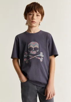 Camiseta Calavera Print Zigzag-Scalpers Cheap