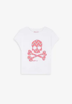 Camiseta Calavera Print Zigzag-Scalpers Discount