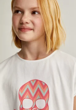 Camiseta Calavera Print Zigzag-Scalpers Discount