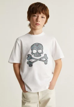 Camiseta Calavera Print Zigzag-Scalpers Cheap