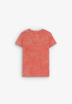 Camiseta Efecto Lavado Calavera Cristales-Scalpers Outlet