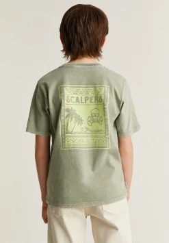 Camiseta Lavada Print Trasero-Scalpers Fashion