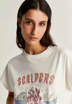 Camiseta Print Detalle Strass-Scalpers Cheap