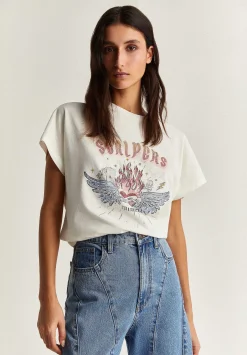 Camiseta Print Detalle Strass-Scalpers Cheap