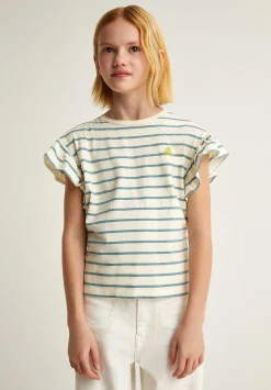 Camiseta Rayas Volante Manga-Scalpers Clearance