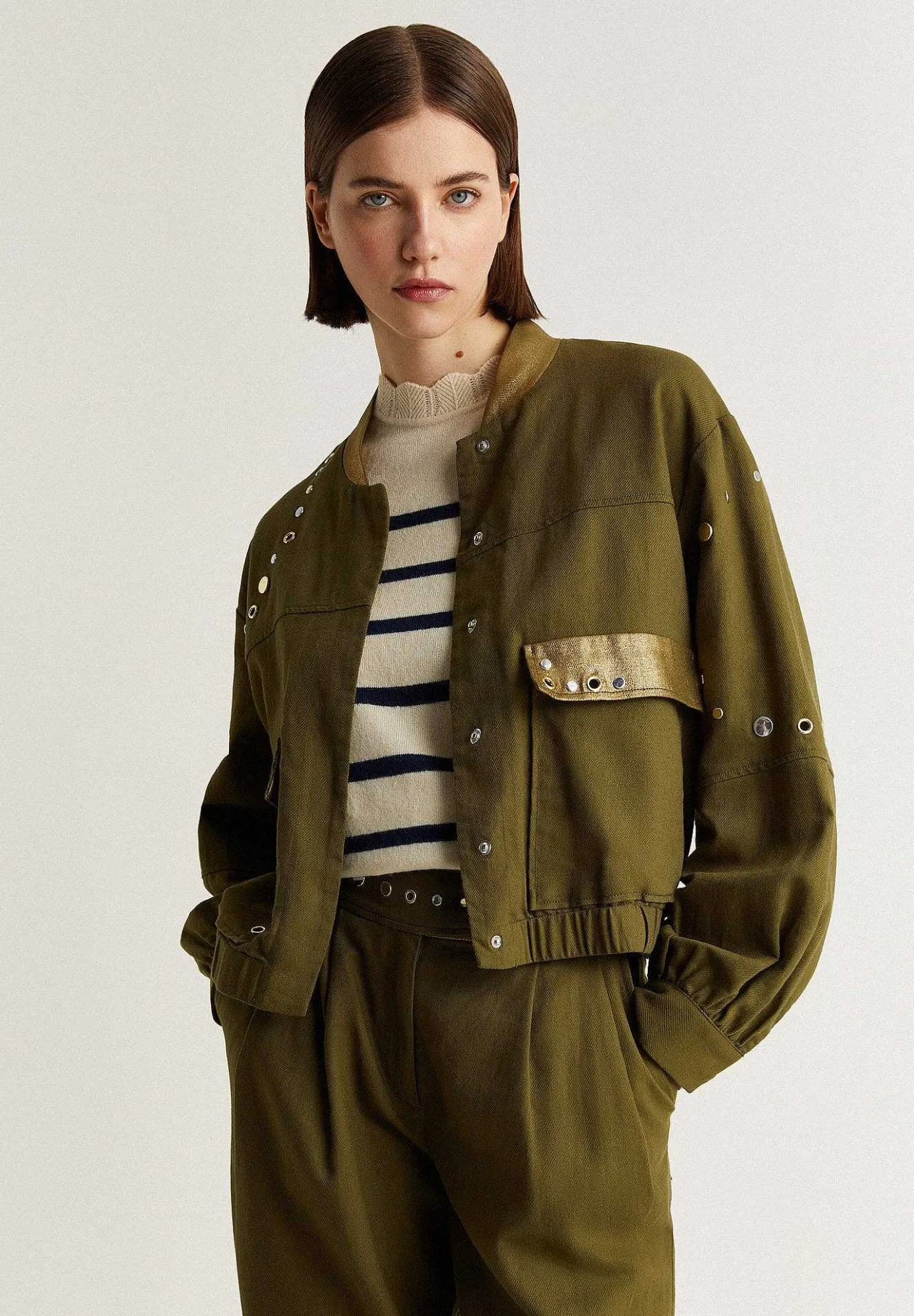 Chaqueta Bomber Tachuelas-Scalpers Best Sale