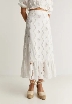 Falda Midi Bordado Ingles-Scalpers Best