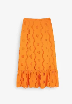 Falda Midi Bordado Ingles-Scalpers Cheap