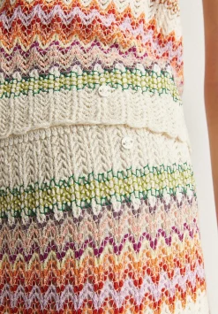 Falda Midi Crochet Rayas-Scalpers Cheap