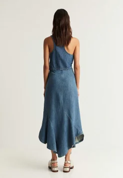 Falda Midi Denim Bajo Vuelo-Scalpers Sale