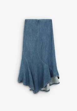 Falda Midi Denim Bajo Vuelo-Scalpers Sale