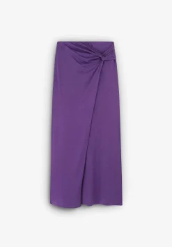 Falda Midi Detalle Nudo-Scalpers Flash Sale