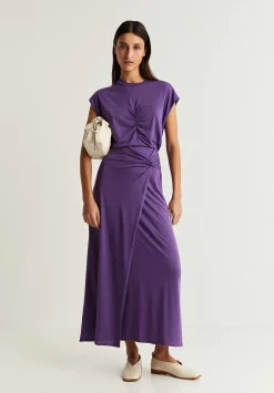 Falda Midi Detalle Nudo-Scalpers Flash Sale