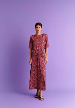 Falda Midi Frunces Cordon-Scalpers Outlet
