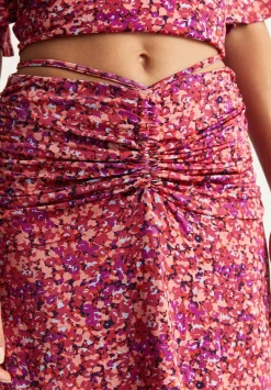 Falda Midi Frunces Cordon-Scalpers Best Sale