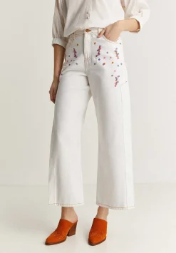Jeans Culotte Detalles Bordados-Scalpers Cheap