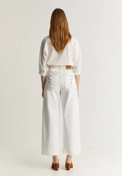 Jeans Culotte Detalles Bordados-Scalpers Cheap