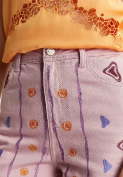 Jeans Motivos Etnicos Bordados-Scalpers Cheap