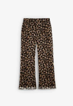 Pantalon Animal Print Bajo Desflecado-Scalpers Best Sale