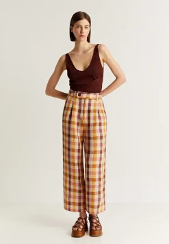 Pantalon Vichy Lino Cuadros-Scalpers Outlet