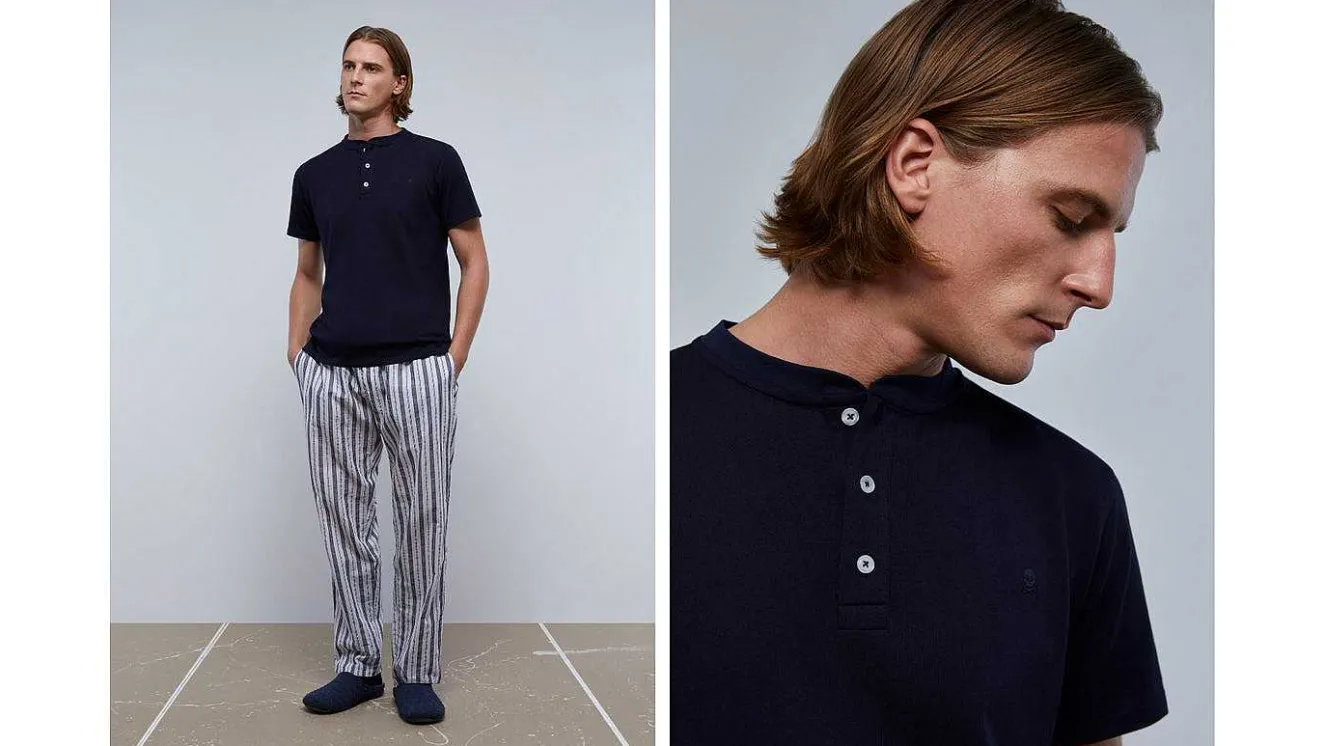 Pijama Detalle Pantalon Rayas-Scalpers Cheap