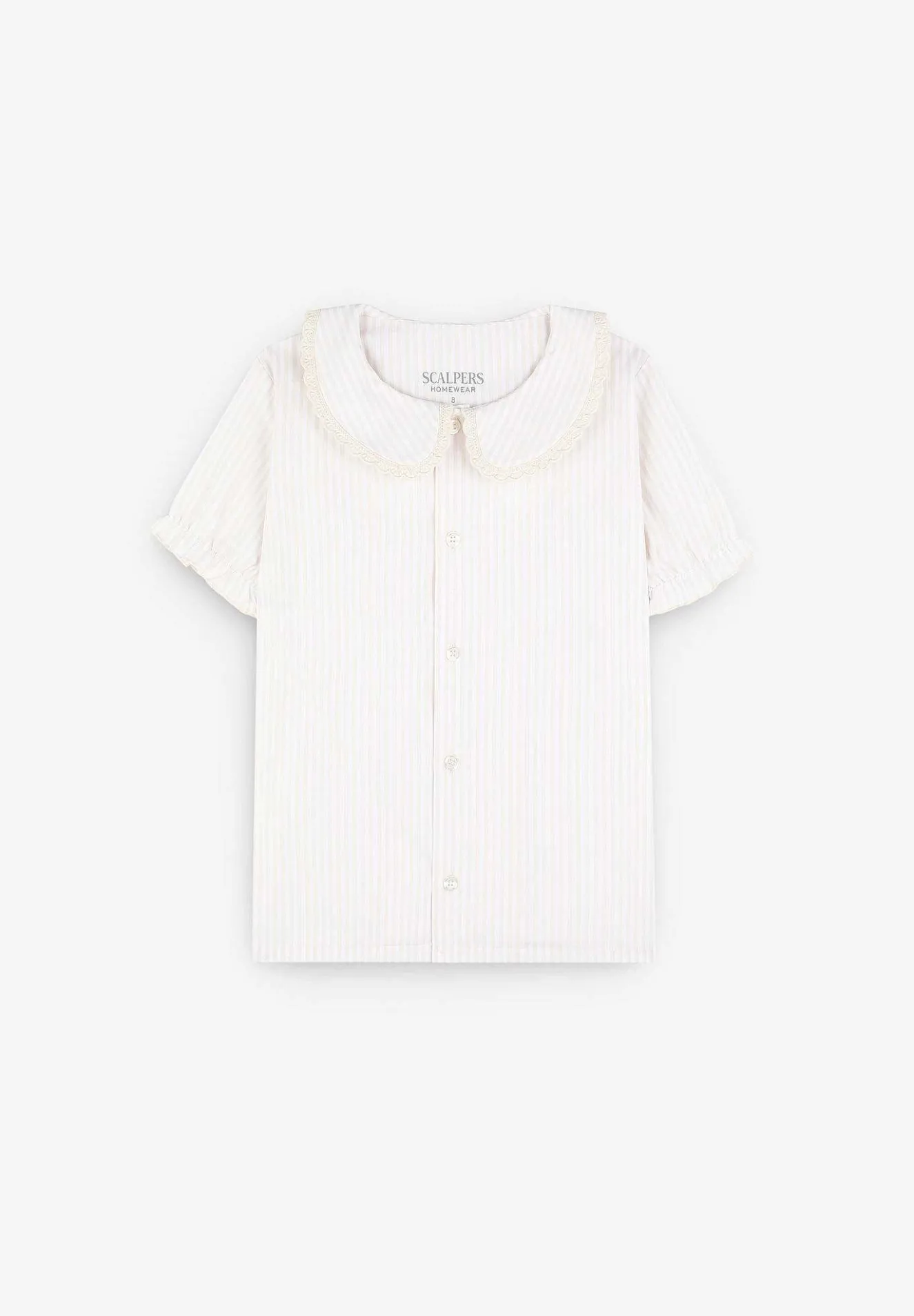 Pijama Rayas Cuello Tira Bordada-Scalpers Store