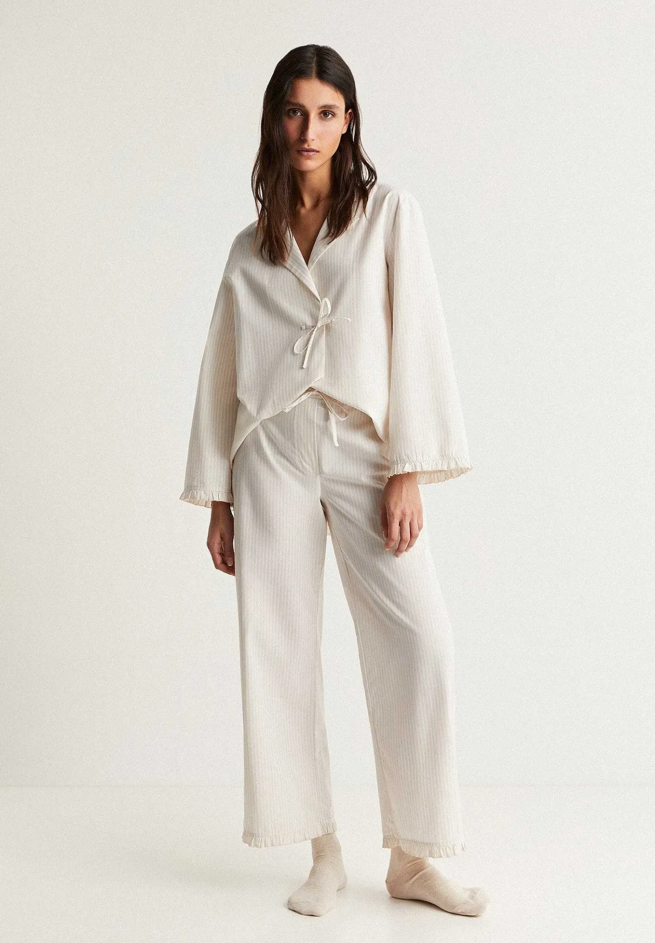 Pijama Rayas Detalle Lazos-Scalpers Flash Sale