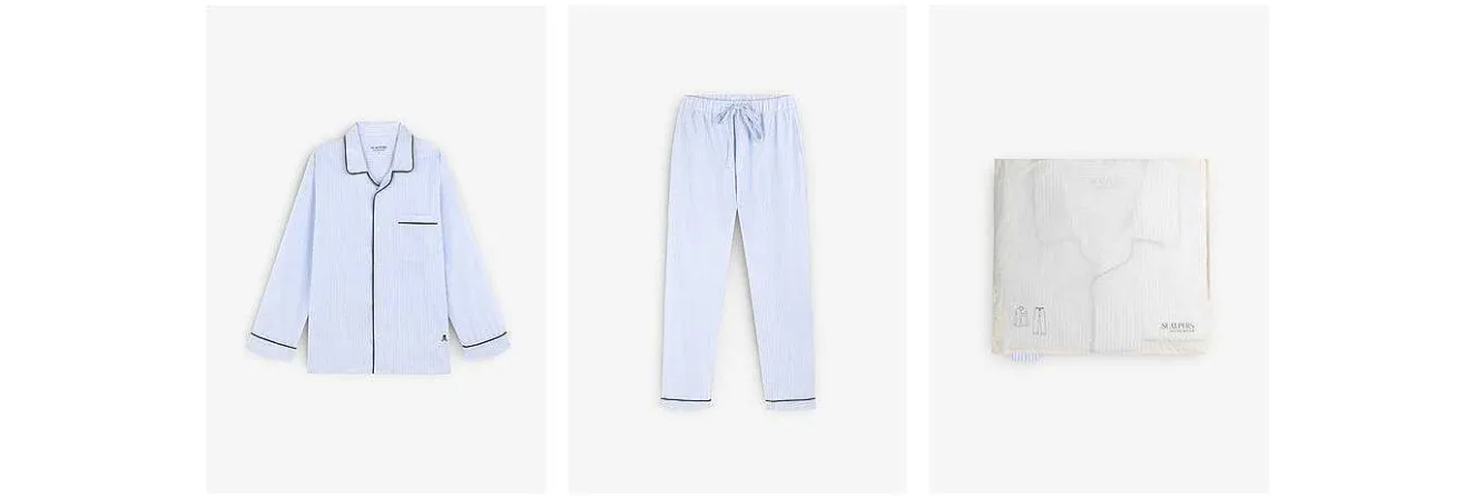 Pijama Rayas Ribete Contraste-Scalpers Best Sale