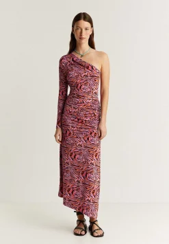 Vestido Asimetrico Frunces-Scalpers Flash Sale