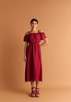 Vestido Bordado Hombro Descubierto-Scalpers Hot
