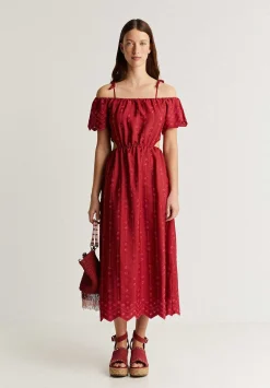 Vestido Bordado Hombro Descubierto-Scalpers Best