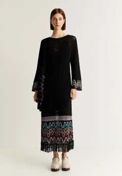 Vestido Crochet Detalle Flecos-Scalpers Store