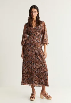 Vestido Etnico Detalle Metalizado-Scalpers Clearance