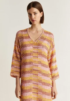 Vestido Midi Crochet Multicolor-Scalpers Sale