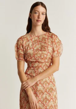 Vestido Midi Frunce Frontal-Scalpers Clearance