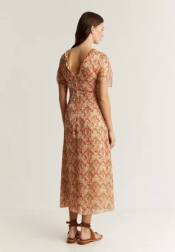 Vestido Midi Frunce Frontal-Scalpers Clearance