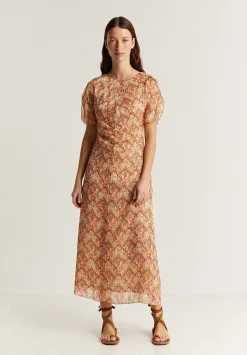 Vestido Midi Frunce Frontal-Scalpers Clearance