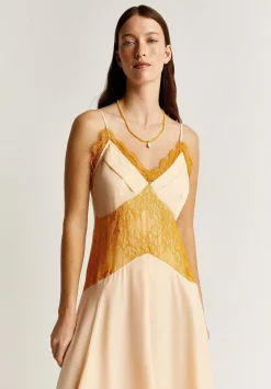 Vestido Midi Lencero Saten-Scalpers Flash Sale